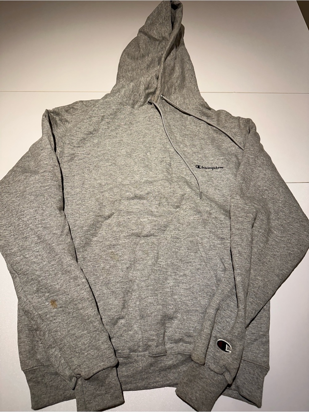 Champion Gray Pullover Hoodie with Small Logo
